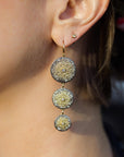 Starburst Earring Drops - 22ky, 18ky, Oxidized Silver + VS Diamonds