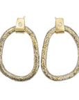 Dusted Carabiner Earrings - 22ky, 18ky + Oxidized Silver