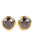 Diamond Stud Earrings - 18ky Gold + Colored Diamonds