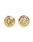 Single Diamond Stud Earrings - 18ky Gold + Colored Diamonds - KMJ Kate Maller Jewelry Jewelry - Earrings