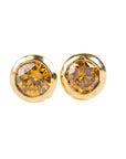 Single Diamond Stud Earrings - 18ky Gold + Colored Diamonds - KMJ Kate Maller Jewelry Jewelry - Earrings