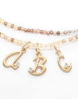 Initial Letter Charm with Diamond - 18k Yellow Gold / K - KMJ Anne Sportun Jewelry - Necklace