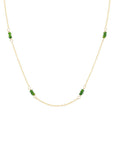 Limited Edition Hand-tied Station Chrome Diopside Necklace - 18k Yellow Gold / 18" - KMJ Anne Sportun Jewelry - Necklace