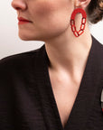 Links with Links Earrings - Red