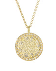 Petite Sol Burst Necklace on 14k Gold Chain - 22k/18k/14k Gold, Oxidized Silver + VS White Diamonds