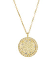 Petite Sol Burst Necklace on 14k Gold Chain - 22k/18k/14k Gold, Oxidized Silver + VS White Diamonds