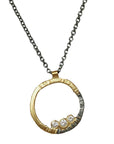 Mini Turning Aspen Necklace with Diamonds - 18k Gold, Oxidized Silver + Diamonds - KMJ Kate Maller Jewelry Jewelry - Necklaces