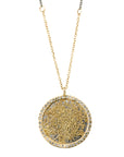 Sol Burst Necklace - Salt + Pepper Diamonds on Oxidized Silver Chain