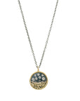 Traveler’s Coin Necklace - 22k/18k Gold, Oxidized Silver and Salt + Pepper Diamonds