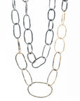 14k Organic Black + Gold Chain Link Necklace - 22k/14k Gold + Oxidized Silver - KMJ Kate Maller Jewelry Jewelry - Necklaces