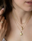 Diamond Window 'Boulder' Disc Toggle Necklace - 18k Yellow Gold - KMJ Anne Sportun Jewelry - Necklace