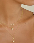 Small Flower Cluster Festival Necklace - 18k Yellow Gold - KMJ Anne Sportun Jewelry - Necklace