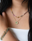 Gemstone Single Wrap 3 Bead Bracelet - 14k Yellow Gold / Spinel - KMJ Anne Sportun Jewelry - Bracelet