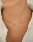 Cascade Diamond Bar Necklace - 18k Yellow Gold / 16" - KMJ Anne Sportun Jewelry - Necklace