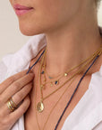 Luna Seafoam Star Coin Rolo Necklace - 18k Yellow Gold / 18 Inches - KMJ Anne Sportun Jewelry - Necklace
