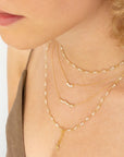 Cascade Diamond Bar Necklace - 18k Yellow Gold / 16" - KMJ Anne Sportun Jewelry - Necklace