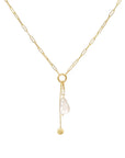 Luna' Paperclip and Keshi Nugget Necklace - 14k & 18k Yellow Gold - KMJ Anne Sportun Jewelry - Necklace