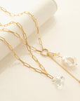 Luna' Paperclip and Keshi Nugget Necklace - 14k & 18k Yellow Gold - KMJ Anne Sportun Jewelry - Necklace
