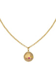 Luna Sunburst Star Coin Rolo Necklace - 18k Yellow Gold / 18 Inches - KMJ Anne Sportun Jewelry - Necklace