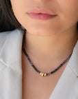 Medium Scattered Diamond Boulder Bead Charm - 18k Yellow Gold - KMJ Anne Sportun Jewelry - Necklace