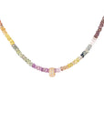 Natural Gemstone Diamond 'Boulder Bead' Necklace - Multi-Sapphire / 18k Yellow Gold