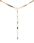 Watermelon Tourmaline 'Confetti Wrap' Gemstone Large Hammered Disc Necklace - 18ky Gold - KMJ Anne Sportun Jewelry - Necklaces