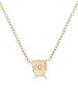 Owl + Moon Necklace - 14k Gold + Diamonds - KMJ Victoria Cunningham Jewelry - Necklaces