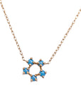 Mini Sleeping Beauty Turquoise Daisy Necklace - 14k Gold