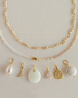 Tiny Crescent Moon Charm with Diamonds - 18k Yellow Gold - KMJ Anne Sportun Jewelry - Necklace