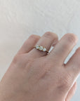 White Diamond Trio Ring - 18k Gold - KMJ Erin Cuff Jewelry - Rings