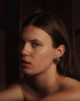 Paloma Earrings - Oxidized Brass, Sterling Silver + African Turquoise - KMJ Claire Sommers Buck Jewelry - Earrings