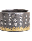 City Lights Band (Diamonds Half Way Around ) - 22ky, Oxidized Silver + VS Diamonds