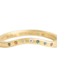 Crown Shadow Band - 18ky Gold + Colored Diamonds