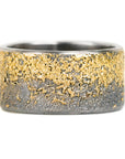 Black + Gold Dusted Band - 22k Gold + Oxidized Argentium Silver