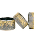 Black + Gold Dusted Band - 22k Gold + Oxidized Argentium Silver