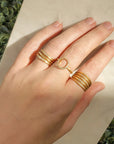Stacked Five Flow Band - 18k Yellow Gold / 7 - KMJ Anne Sportun Jewelry - Ring