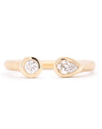 Open 'Boulder' Double Diamond Ring - 18k Yellow Gold / 7