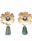 Carnation Bronze Aquamarine Earring - KMJ Julie Cohn Design Unclassified