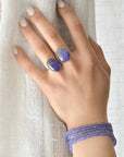 Tanzanite Wrap Bracelet - Necklace - 14k Yellow Gold / Regular / 34" - KMJ Anne Sportun Jewelry - Bracelet