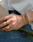 Single Wrap Gemstone Bracelet - 14k Yellow Gold + Turquoise - KMJ Anne Sportun Jewelry - Bracelets