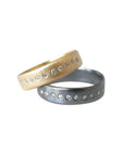 Slice Diamond Band - Oxidized Silver + Diamonds