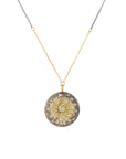 Starburst Necklace on Two-Tone Chain - 22k/18k/14k Gold, Oxidized Silver + VS Diamonds - KMJ Kate Maller Jewelry Jewelry - Necklaces