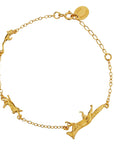Fox, Rabbit & Mouse Chase Bracelet - 22k Gold over Sterling Silver