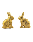 Sitting Bunny Stud Earrings - 22k Gold over Sterling Silver
