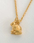 Sitting Bunny Necklace - 22k Gold over Sterling Silver