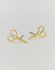 Little Sewing Scissor Stud Earrings - 22k Gold over Sterling Silver