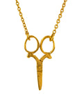Little Inline Sewing Scissors Necklace - 22k Gold over Sterling Silver