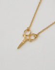 Little Inline Sewing Scissors Necklace - 22k Gold over Sterling Silver