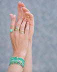 Turquoise Wrap Bracelet-Necklace - 14k Gold + Turquoise - KMJ Anne Sportun Jewelry - Bracelets