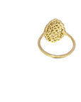 Honeycomb Lace Oval Ring - 14k Gold + Diamonds